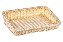 Купить корзинка пластиковая со скошенным бортом 380х260 мм бежевая [beige 5450] – цена от завода, доставка до двери | RuOborudovanie.ru