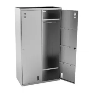 Шкаф Кобор ШГ-100/50 для одежды 2-х секционный (каркас: нерж. сталь aisi 430, 2 двери, 4 полки) – купить по цене завода