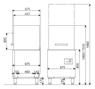 Посудомоечная машина Kocateq KOMEC-H500 B купольная с дрен.помпой – купить по цене завода